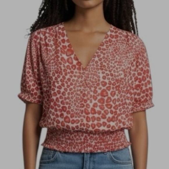 Joie Strawberry Patterned Peasant Top size Midium - Picture 1 of 6